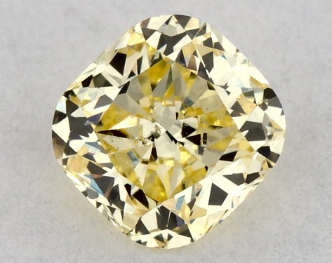  0.37 Carat Yellow SI1  cushion modified diamond